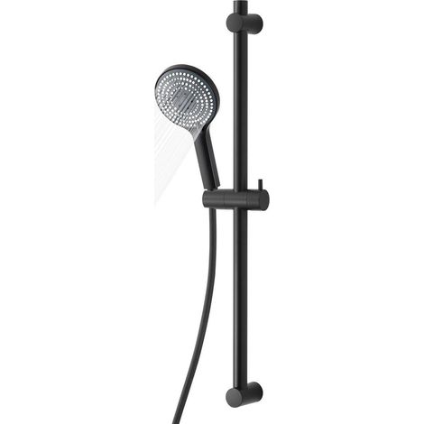 Ensemble de douche noir 70cm avec barre réglable et 6 jets (1/5)