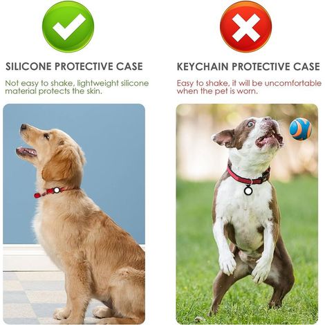 Airtag Collier pour Chien, Coque en Silicone pour localisateur de Suivi GPS, Coque de Protection Compatible avec Apple Airtag, sécurité et Anti-Perte (1/2)