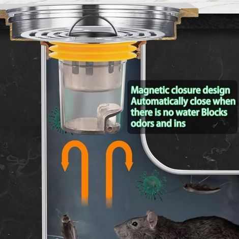 Bouchon de Douche - Anti-Odeur Siphon Sol - Pour Cuisine Salle de Bain Buanderie - Diamètre 3,2 à 4,3 cm Profondeur 4,9 cm - 1 Pièce (1/5)