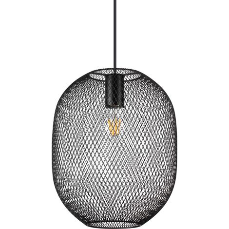 Lampadario A Sospensione Contemporaneo Net Metallo Nero 1 Luce E27 42W Ip20