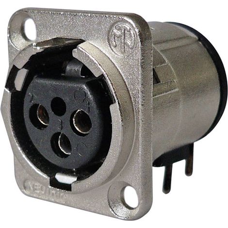 Neutrik NC3FD-H-0 Connettore XLR Presa a pannello contatti angolati Numero Poli (num): 3 Argento 1 pz.