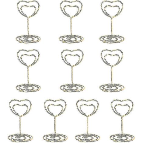 Heart Shaped Photo Holder, Table Number Holder Card Holder for Party Wedding Office (10 Pieces, Gold) (1/4)