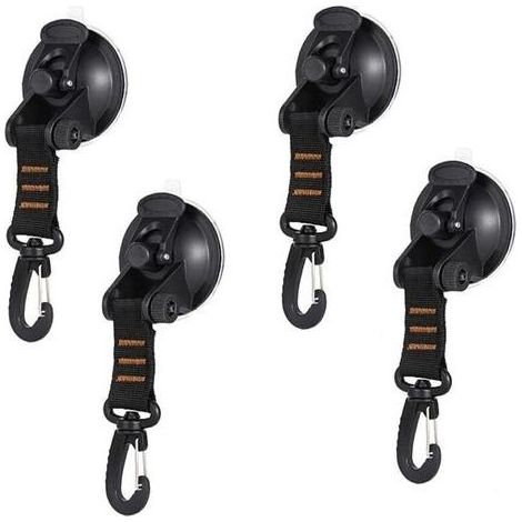 4pcs Ancre à Ventouse, Ventouses D'ancrage, Ancre à Ventouse Robuste avec Fixation du Crochet d'Arrimage, Crochet de Fixation de Ventouse Auvent à Ventouse pour Voiture Bateau Camping Tente B (1/5)