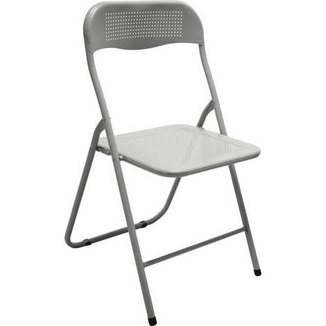 6 x SEDIA PIEGHEVOLE METALLO POLO BIANCO