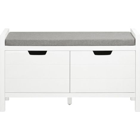 SoBuy FSR63-II-W Zapatero Banco con 2 Puertas Blanco