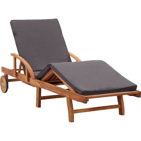 Maison Exclusive - Sonnenliege mit Auflage Massivholz Akazie (1/5)