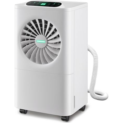 Déshumidificateur d'air 12L/jour Déshumidificateur de Chambre Ultra-silencieux Contrôle Mode AUTO Indicateur Humidité Minuterie 24H (1/5)