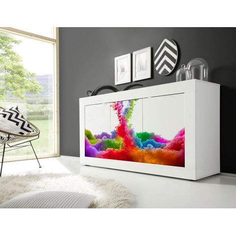 Madia Color Linea Fancy finitura Bianco lucido con Serigrafia Colors (1/4)