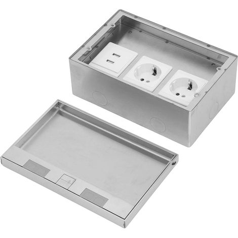 Prise Encastrée Sol Acier Inoxydable 4KW 2 Ports USB Étanche pour Terrasse Jardin et Extérieur AC250V IP66 (1/5)