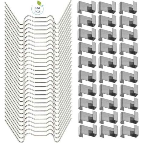 100 clips de fixation pour vitres de serre, en acier inoxydable, accessoires pour serre. (1/4)