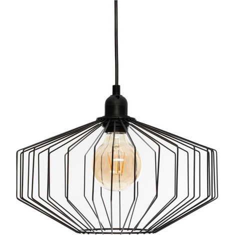 Suspension en métal coloris Noir - D. 30,5 x H. 23 cm -PEGANE-