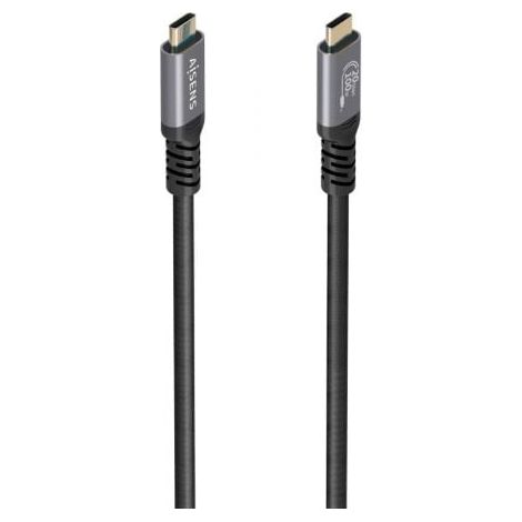 Cable USB 3.2 Tipo-C Aisens A107-0988/ USB Tipo-C Macho - USB Tipo-C Macho/ Hasta 100W/ 20Gbps/ 3m/ Negro