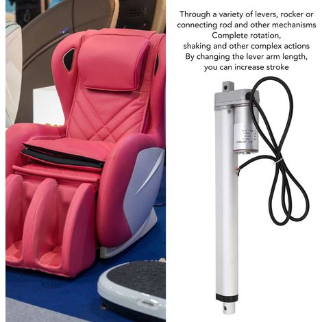 Tige de levage électrique 12V 250mm blanc JS-TGZ-U1 pour fauteuil de massage, moteur à engrenages métalliques 750N, vérin motorisé avec GS09870 inclus. (1/5)