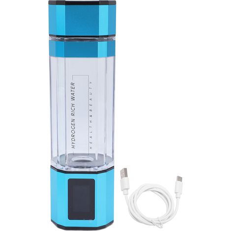 Bouteille Eau Hydrogène 300ml 5000ppb PCTG Type C 5V – Gobelet Générateur Riche Portable Maison Fitness Bureau Voyage, Bleu (1/5)