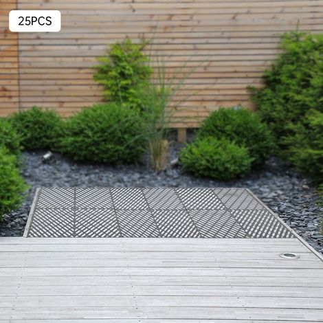 Big Floors RaceDeck Free-Flow Garagenfliesen, Graphit, 25er Pack 12x12 Zoll