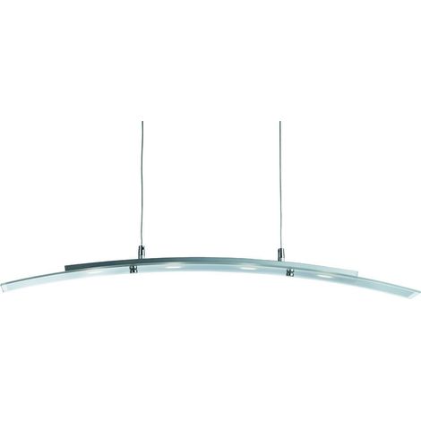 Searchlight Bar Lights - Plafonnier LED Luminaire de Barre Argent Satiné, Verre 4 Courbé