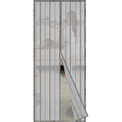 Sekey Insektenschutz Fliegengitter Magnetvorhang für Türen / Grau, 100x210cm