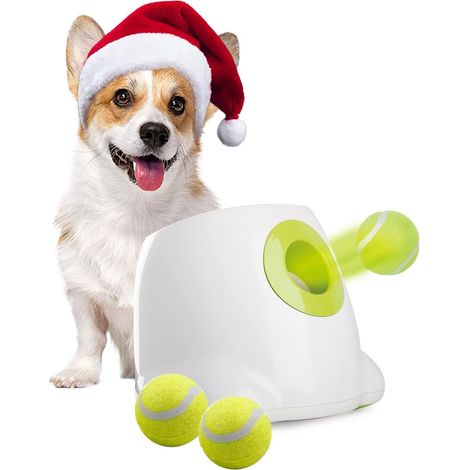 Lanzador automático interactivo de pelotas para perros, lanzador de pelotas de tenis para perros pequeños y medianos, juguete para buscar y traer, para perros con 3 pelotas. (1/5)