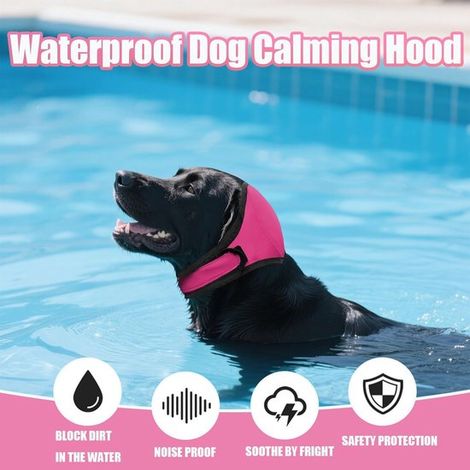 Cache-oreilles apaisants pour chiens - Protection auditive imperméable et soulagement de l'anxiété - Convient pour le bain, le toilettage et la gestion des émotions - Rose (Taille L) (1/4)