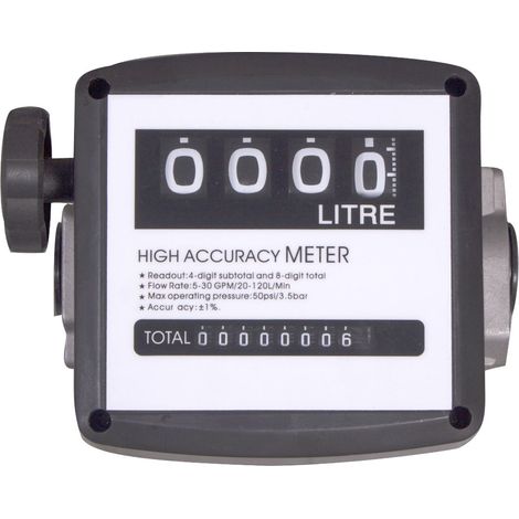 Mw Tools – Compteur diesel 120 l/min – Filetage 1 pouce pour installation – Affichage grand format – TAD10