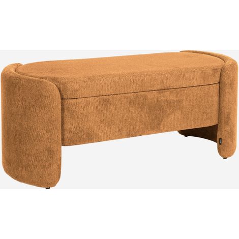 Panca contenitore, fondo letto contemporaneo in tessuto