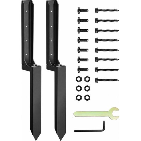 Lot de 2 piquets de clôture de 80 cm - Noir (1/5)