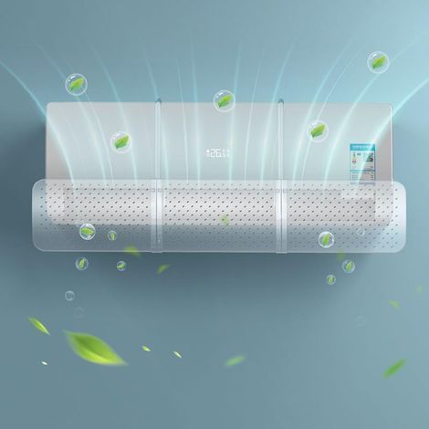 Réglable Déflecteur Climatisation, Universel Deflecteur Climatiseur Coupe-Vent, Soufflage Anti-Direct pour Maison/Bureau âgés, Néonats, Femmes en Gestation Couvre-vent Défensé (Transparente) [Classe é (1/5)
