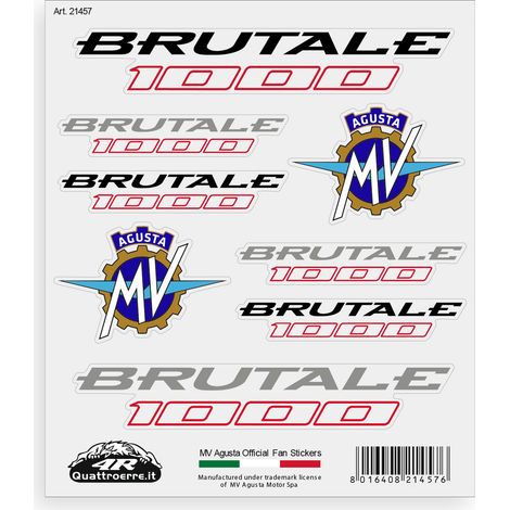 Adesivi per MV Agusta Brutale 1000 – Set 8 Sticker Presagomati, Resistenti ad Acqua e Raggi UV, Made in Italy, Licenza Ufficiale, Foglio 160 x 135 mm (1/5)