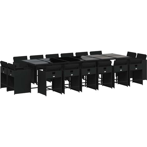 Garden Dining Set  Black  PE rattan  Large  Foldable vidaXL (1/5)