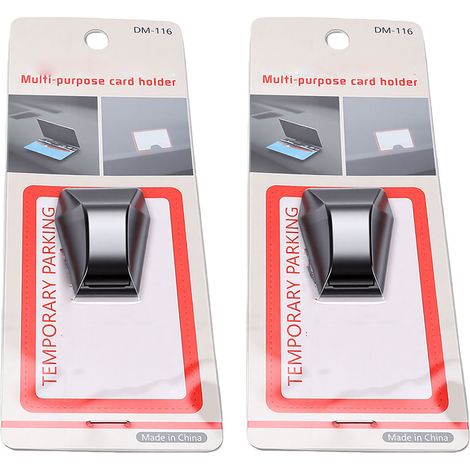 Porte-cartes adhésif Compact pour tableau de bord de voiture, 2 pièces, Clip pour ticket de stationnement de carburant, pour véhicules (1/5)