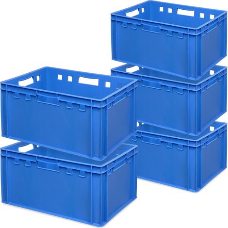 BRB 5x Fleischkasten E3, 600x400x300 mm, lebensmittelecht, blau (1/3)