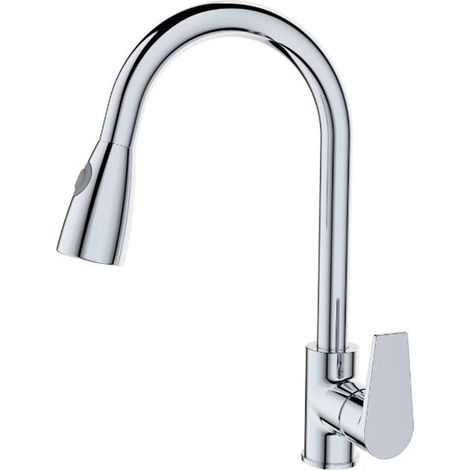 Mélangeur évier chromé avec douchette orientable Ø40 mm - Le Mans  Tecom (1/2)