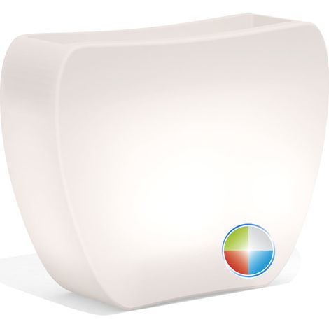 Vaso luminoso moderno di design 57x31 H80 in polimero resistente con LED multicolor con batteria per interno ed esterno - Made in Italy - Monacis (1/5)