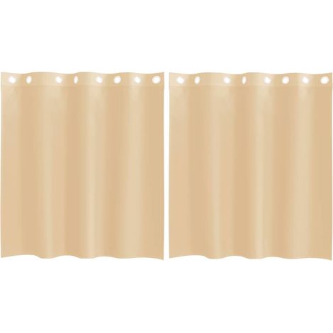 Maison Exclusive - Voile Vorhänge mit Ösen 2 Stk. Sandfarbe