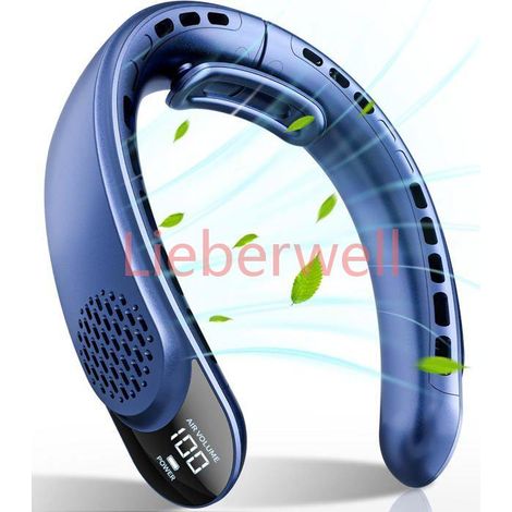 Ventilateur de cou portable , Belle commode , Affichage LED , Batterie rechargeable 4000 mAh , 3 vitesses réglables (1/5)