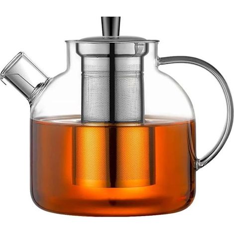 Wasserkocher für den Herd mit Innenfläche aus Borosilikatglas, transparenter Wasserkocher für Wasser, Eis, Saft und Getränke [ca.]. (1/5)