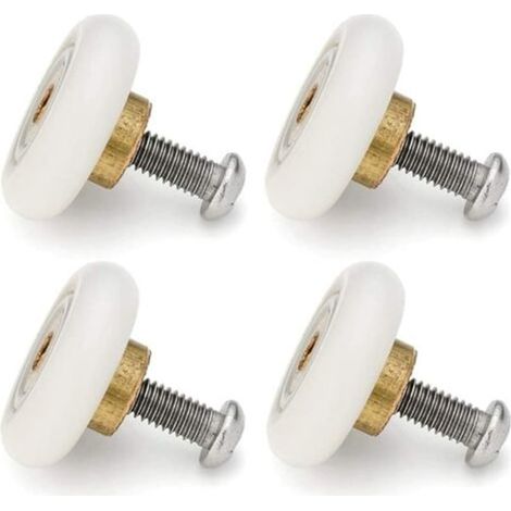 Lot de 4 galets de remplacement de 19 mm pour porte de douche coulissante, roulettes pour cabine et paroi (1/3)