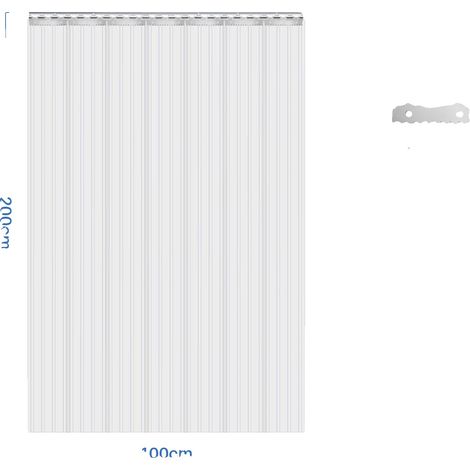 Rideau de porte en PVC, étanche, installation facile, Ribbed W100xH200cm (1/2)