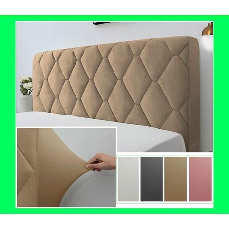 Housse de Tête de Lit, Couverture de Tête de Lit Protecteur Housse Décorative Chambre à Coucher épaissi Pack Souple Anti-poussière Couvertur Stretch Housse,Camel,170cm(67inch)