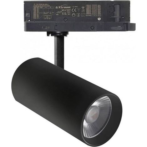Foco carril Trifásico SAMOS, 40W-26W, negro, 24º-60º, UGR13, CCT, 3000-4000-6000K (1/4)