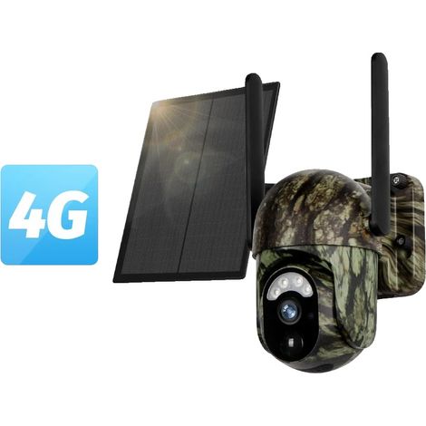 Cámara de seguridad, alimentada por energía solar, conectividad 4G y WiFi, versión 4G sin tarjeta SIM. (1/2)