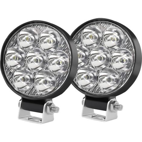 2.5 inch 24W Round LED Work Light 12V 24V 2pcs Mini LED Work Lights IP68 6500K for Off-Road Vehicles, Cars, ATVs, UTVs, SUVs, Trucks, Motorcycles, Farm Machinery, Tractors (1/5)