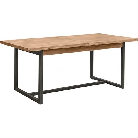 Table de repas extensible 180/220 cm bois d'acacia et métal - MAYBEL (1/5)
