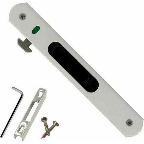 Serrure Porte Coulissante - Acier Inoxydable - Verrouillage Crochet - Pour Portes Fenêtres Coulissantes En Verre - 1 Pièce (1/4)