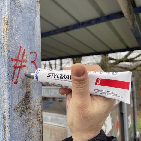 Marqueur à bille ROUGE Stylmark toutes surfaces - Markal
