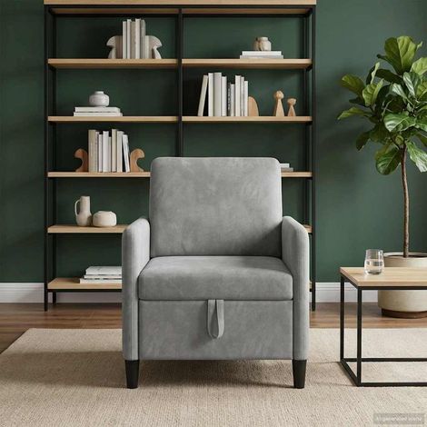 vidaXL Sofá con almacenamiento Gris Claro 72 x 78 x 87 cm Poliéster (1/5)