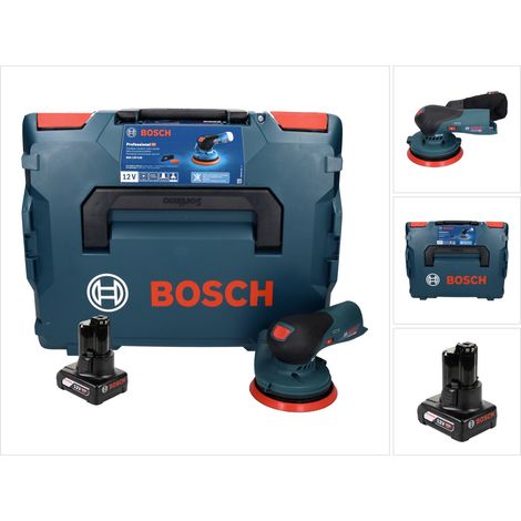 Bosch GEX 12V-125 Levigatrice rotorbitale a batteria professionale 12 V 125 mm senza spazzole + 1x batteria ricaricabile 6,0 Ah + L-Boxx - senza caricabatterie