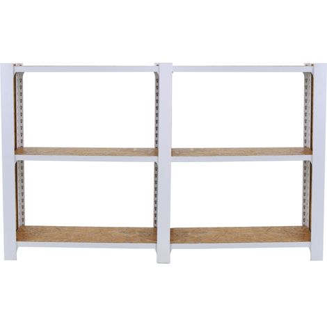 Officlick Étagère Industrie blanc OSB 6 niveaux 200kg (1/5)