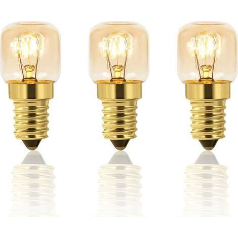 Confezione da 5 lampadine di sale da 25W E14 T22, luce bianca calda a incandescenza 2700K, 160LM, AC 230V, lampadina per forno 25W 300°, per forni, frigoriferi, lampade di sale, forni a grill (1/5)