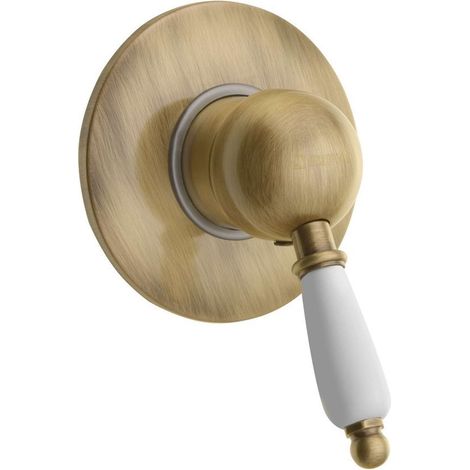 Sapho Kirké - Miscelatore doccia White ad incasso, 1 utenza, leva bianca, bronzo KI41BB
